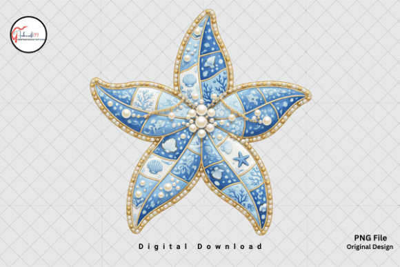 Coastal Sea Star & Boho Starfish PNG