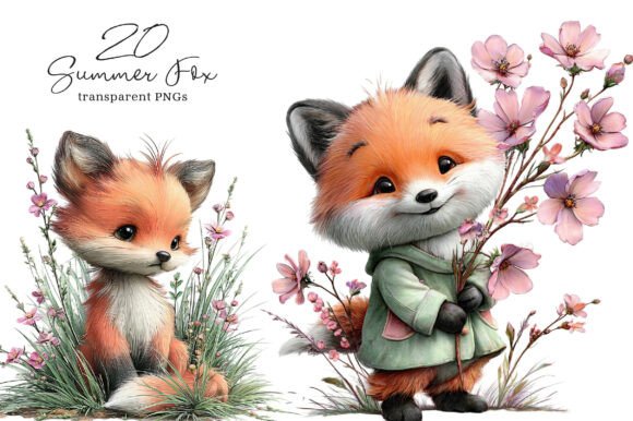 Elevating Digital Design with Whimsical Summer Fox Clipart: A Strategic Asset for Modern Creators