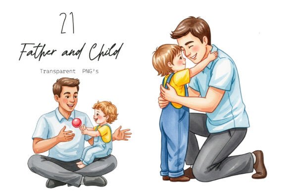 Evaluating Father and Child Clipart for Digital Craft Projects