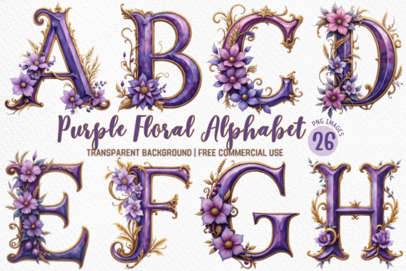 Evaluating the Purple Floral Alphabet Clipart Bundle for Professional Design Workflows