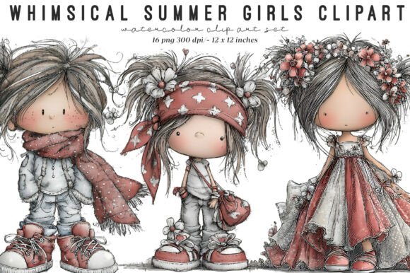 Evaluating Whimsical Summer Girls Clipart for Professional and Creative Projects
