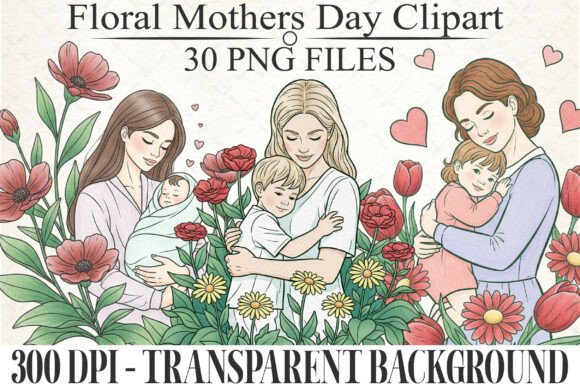 Floral Mothers Day Clipart PNG Guide