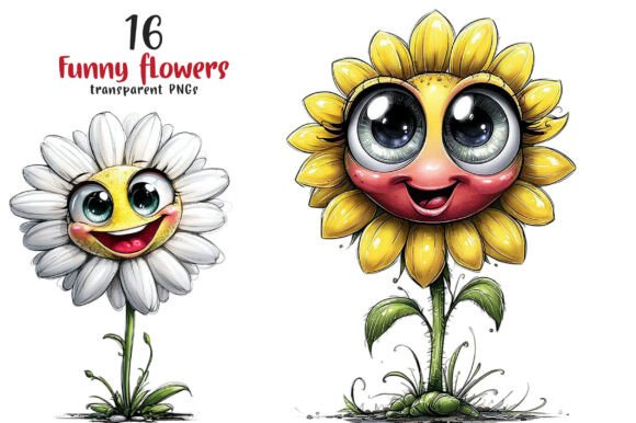 Funny Cartoon Flowers Clipart Guide