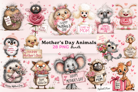Mothers Day Animal Clipart Bundle: A Practical Resource for Seasonal Design