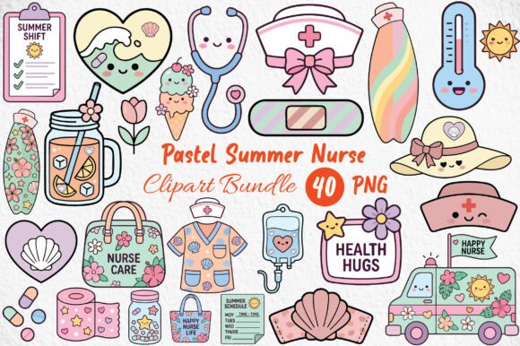 Pastel Summer Nurse Clipart Guide