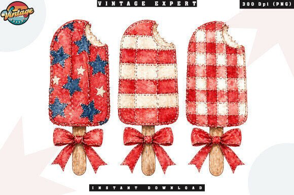 Patriotic Ice Cream Patchwork PNG Guide
