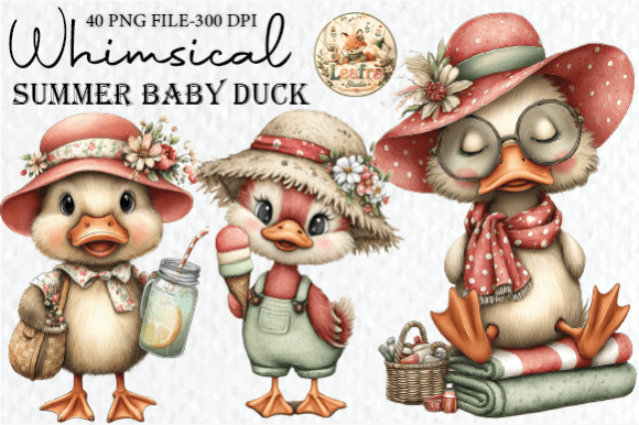 Whimsical Summer Baby Duck Clipart: Elevate Your Creative Projects with Adorable Charm